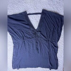 Women’s XL Beach Scene Black Beach Cover Up NWT